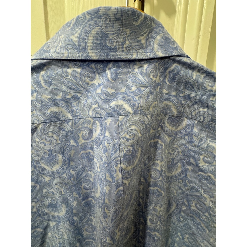 Lauren Ralph Lauren Mens XL Blue Paisley Stretch Dress‎ Shirt Regular 17 34/35 - Picture 6 of 7